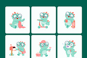 50 Dino Characters Illustration, an Animal Illustration by Brickclay (Thumbnail 11 of 11)
