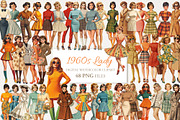 1960s Lady Clipart 48 PNG, a Person Illustration by EleSArtDesign (Thumbnail 1 of 4)