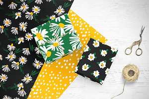 Chamomile. 10 Seamless Patterns