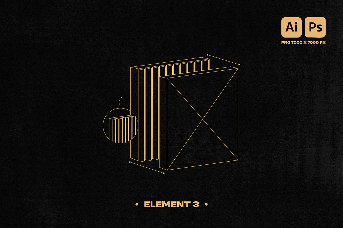 3D WIREFRAME VECTOR GRAPHIC PACK, an Object Graphic by BonkiStudio (Photo 4 of 9)