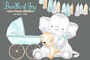 Elephant Babyboy Watercolor Clipart, an Animal Illustration by Magic Story Studio (Thumbnail 4 of 4)