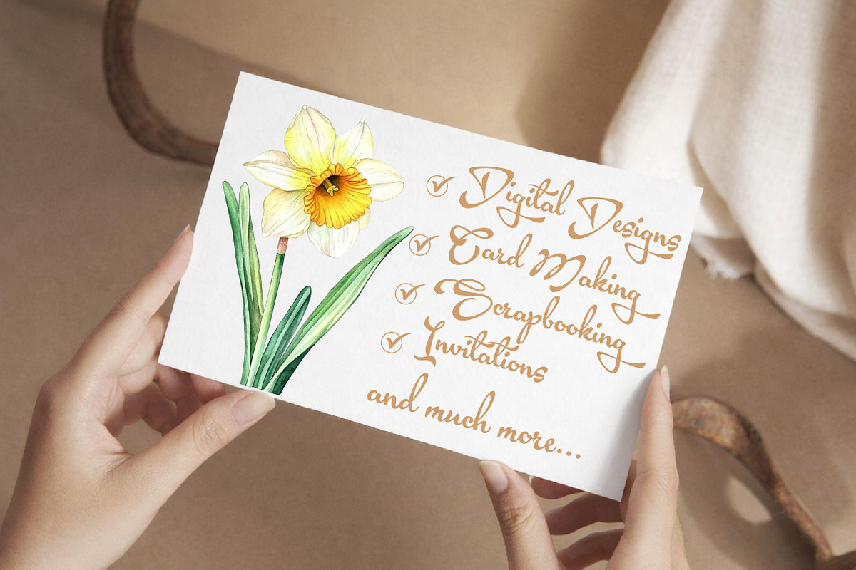 Watercolor Daffodils Clipart, an Illustration by Libby Wishes (Photo 6 of 7)