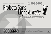 Probeta Sans Light & Italic -4 fonts, a Sans Serif Font by deFharo (Thumbnail 1 of 8)