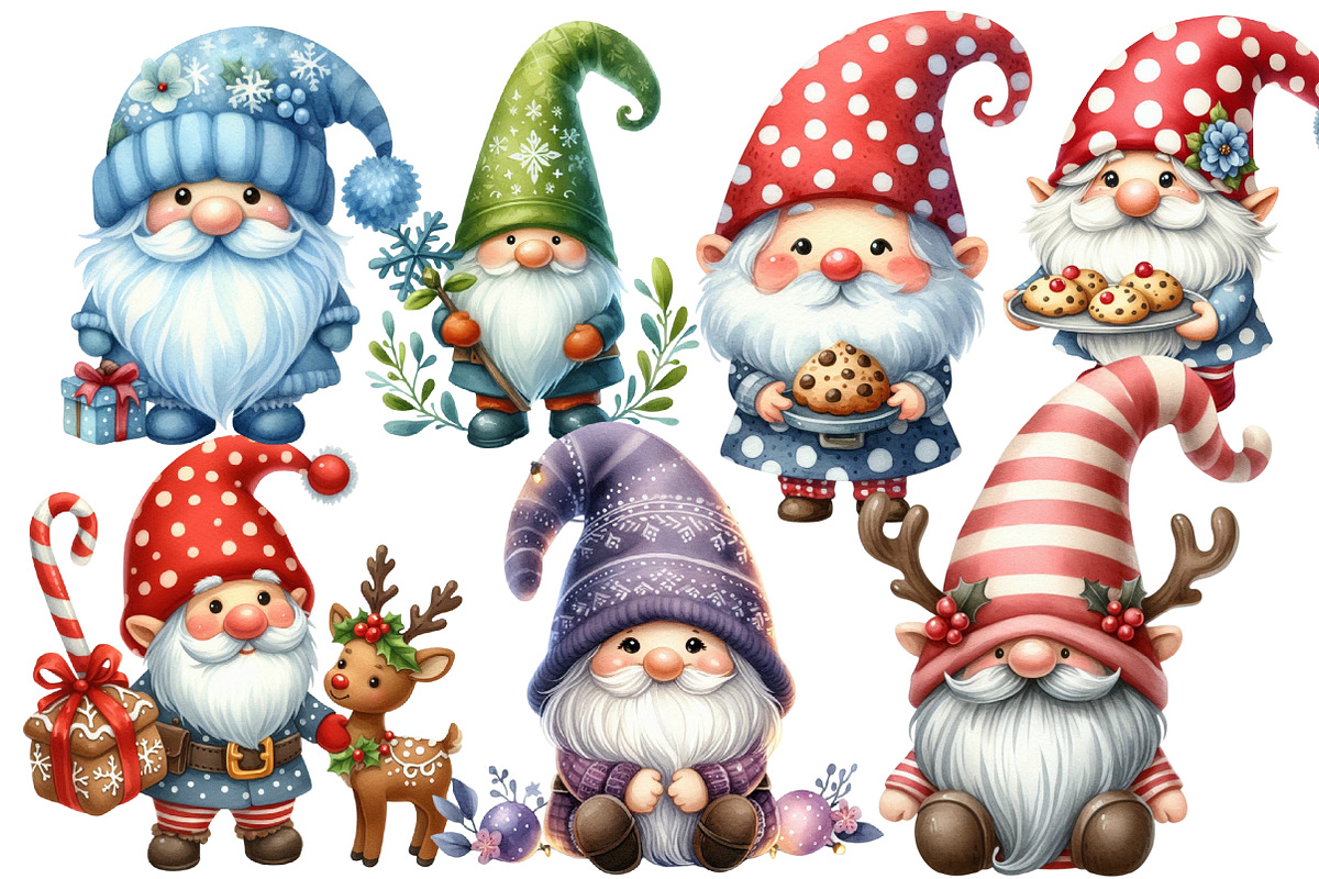 Christmas Gnome Sublimation Clipart, an Illustration by Designworld (Photo 2 of 6)