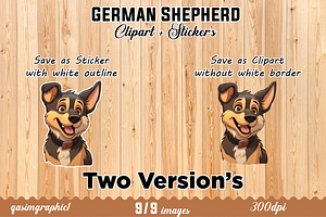 German Shepherd Stickers For Kids