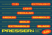 PRESSER - Extended Sans Serif Fonts, a Sans Serif Font by Konstantine Studio (Thumbnail 1 of 13)