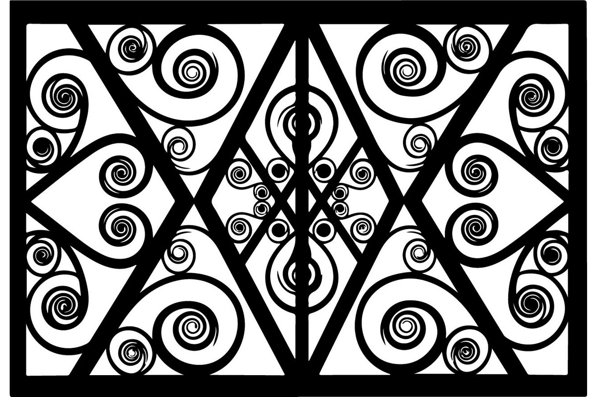 Decorative Iron Grill Scroll Panel, an Object Graphic by Creativeshirt (Photo 9 of 18)