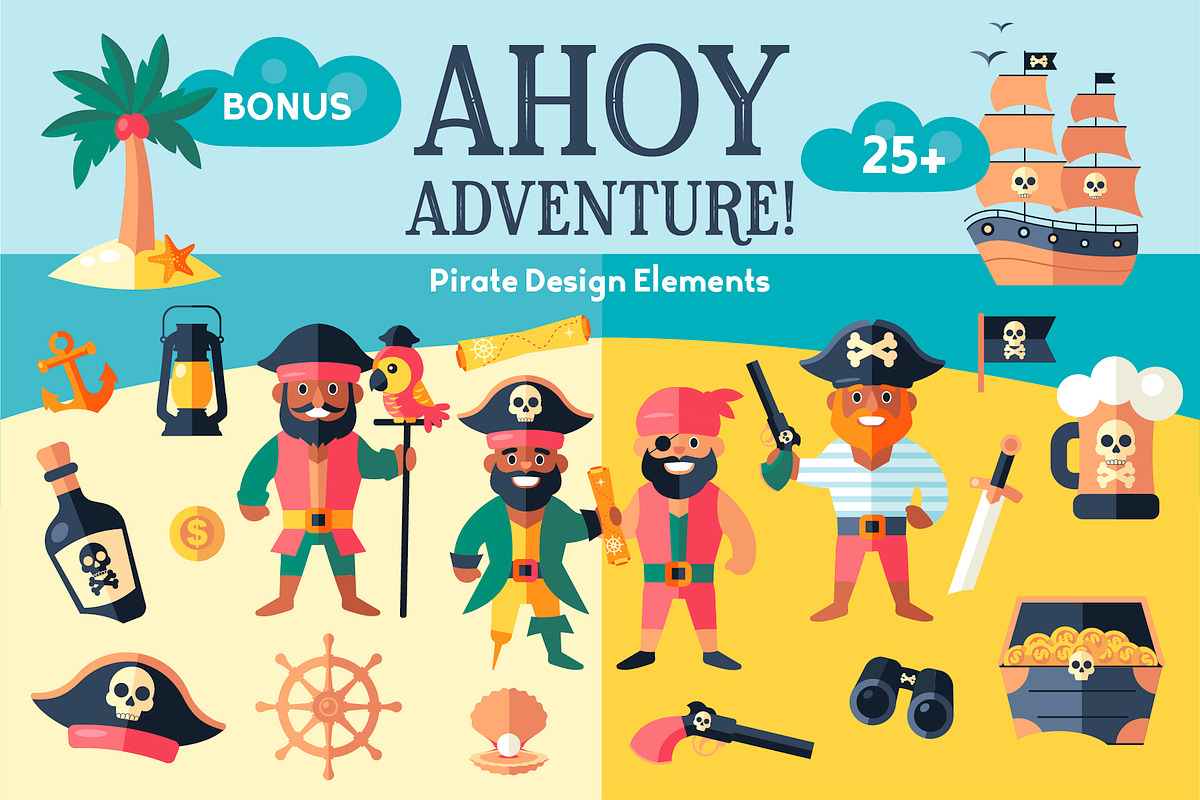 Pirate Adventure Design Kit, a Person Illustration by Lettering_Logo (Photo 1 of 6)