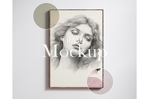 Framed floated canvas mockup