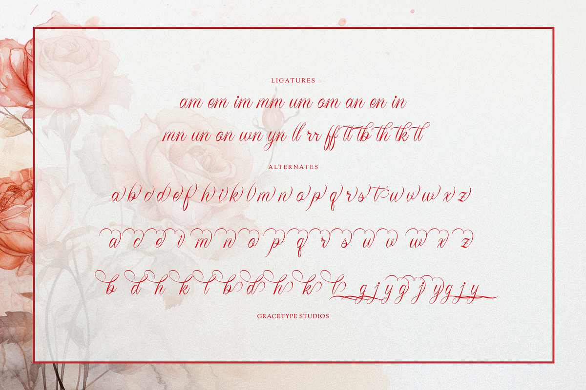 Lim Siendra | Classic Calligraphy, a Script Font by gracetype_studio (Photo 12 of 12)