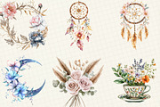 Boho Floral Spring Clipart, an Illustration by OK Design (Thumbnail 2 of 4)