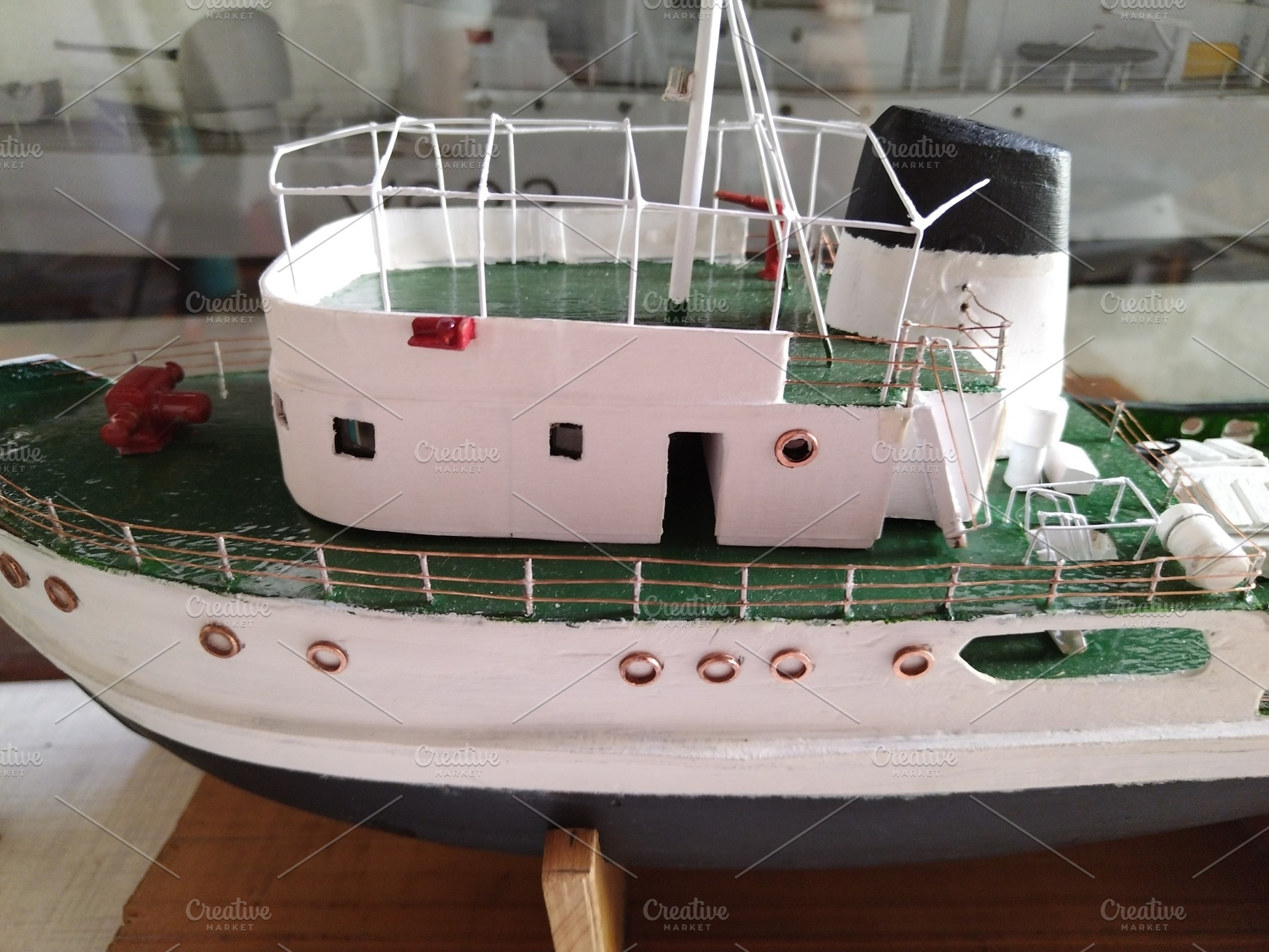 Handcrafted model boat on display001, an Arts & Entertainment Photo by DanFLCreativo