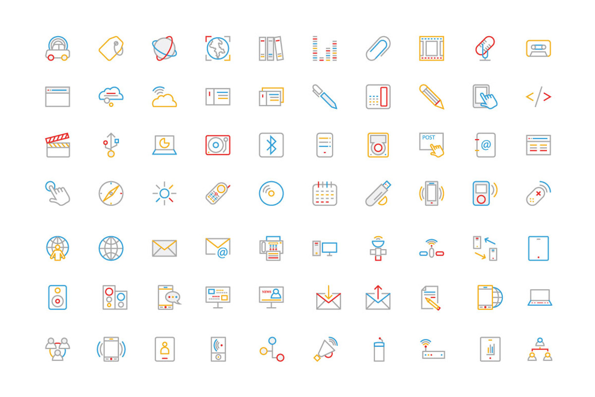 175+ Communication Colored Line Icon, an Outline Icon by Creative Stall (Photo 3 of 3)