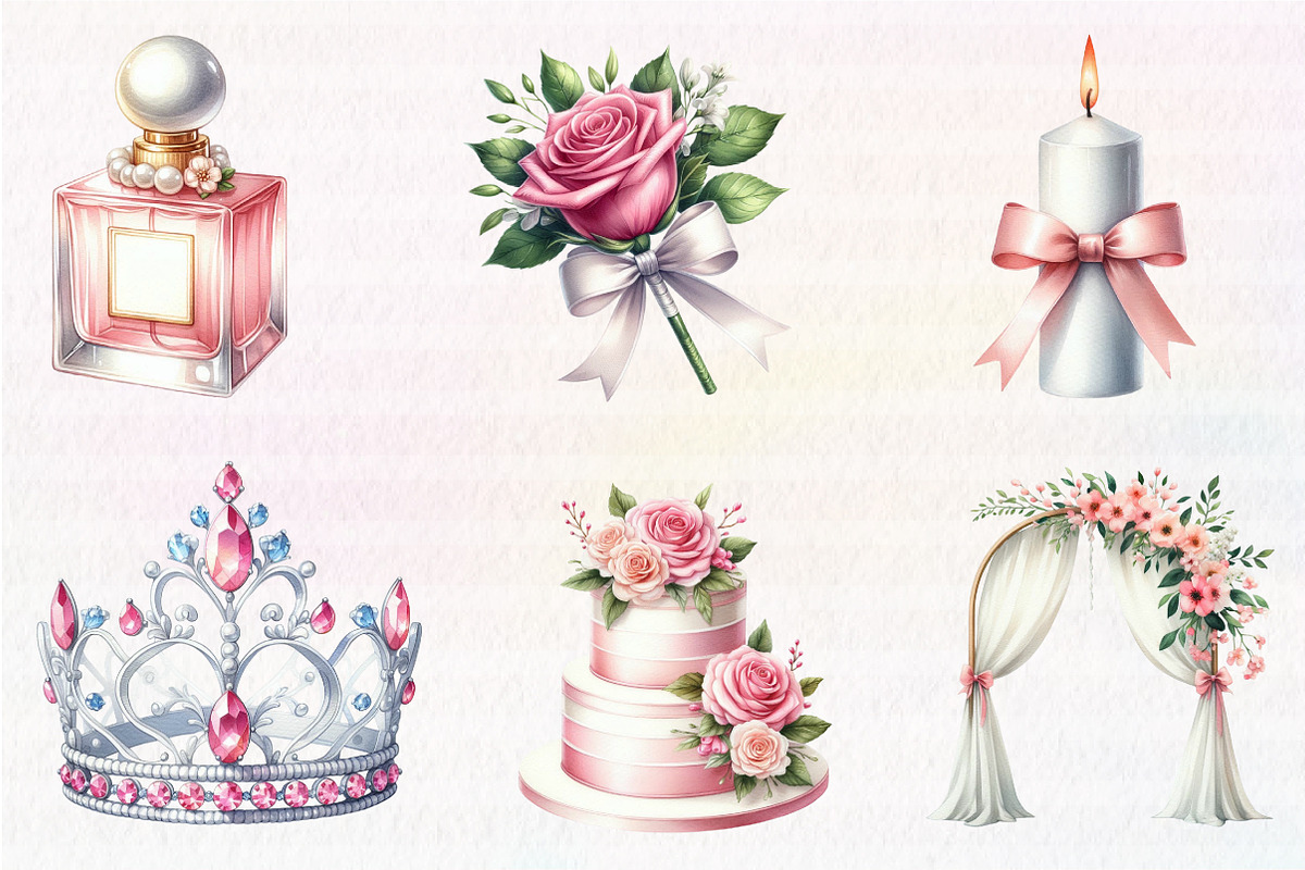 Cute Wedding  Clipart, an Illustration by CreationArt (Photo 7 of 7)