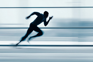 Silhouette of a male athlete sprint, a Sports & Recreation Photo by MistyDay