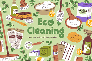 Eco-friendly cleaning products set, an Object Illustration by Good Studio