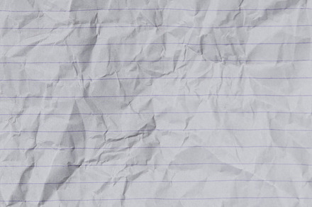 White crumpled lined paper