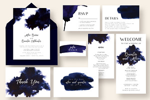 Chic Indigo Ink Wedding Suite