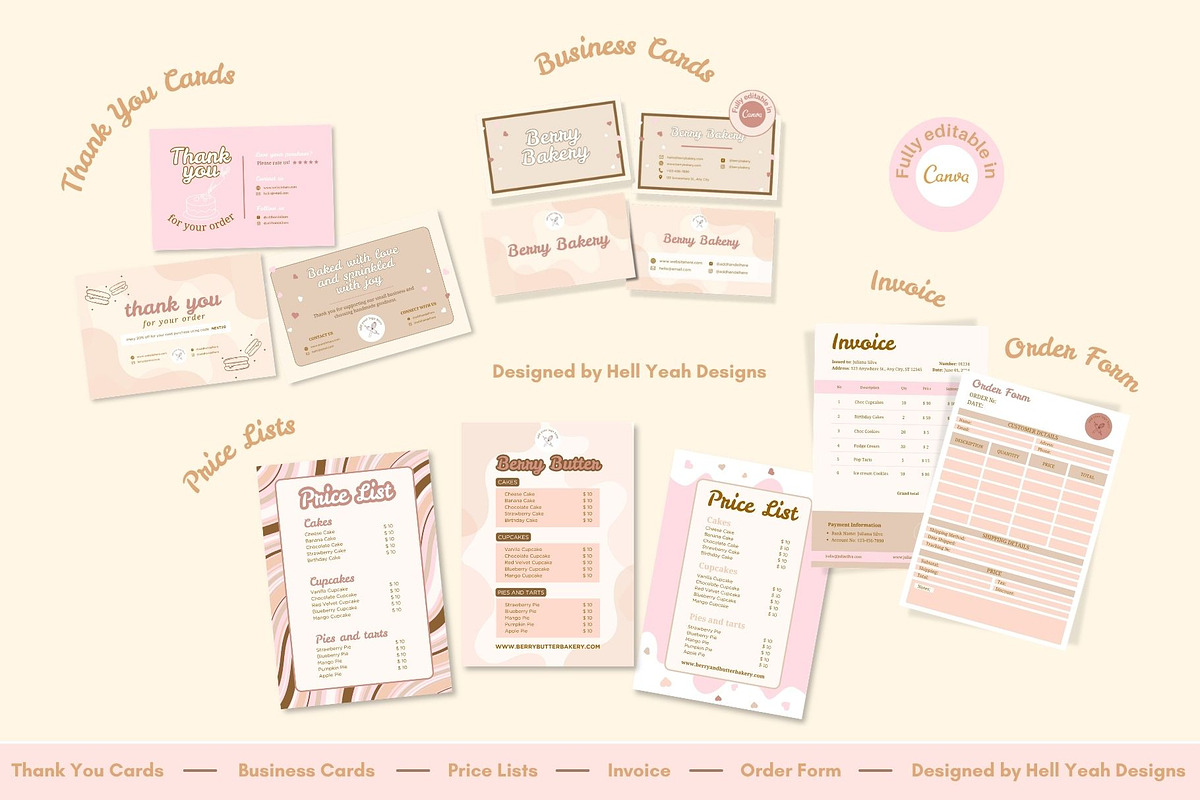 Bakery Brand Stationery Bundle, a Stationery Template by Hell Yeah Designs (Photo 8 of 12)