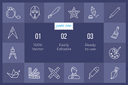 Art Line Vector Icons V2, an Outline Icon by Jumbo Icons (Thumbnail 2 of 5)