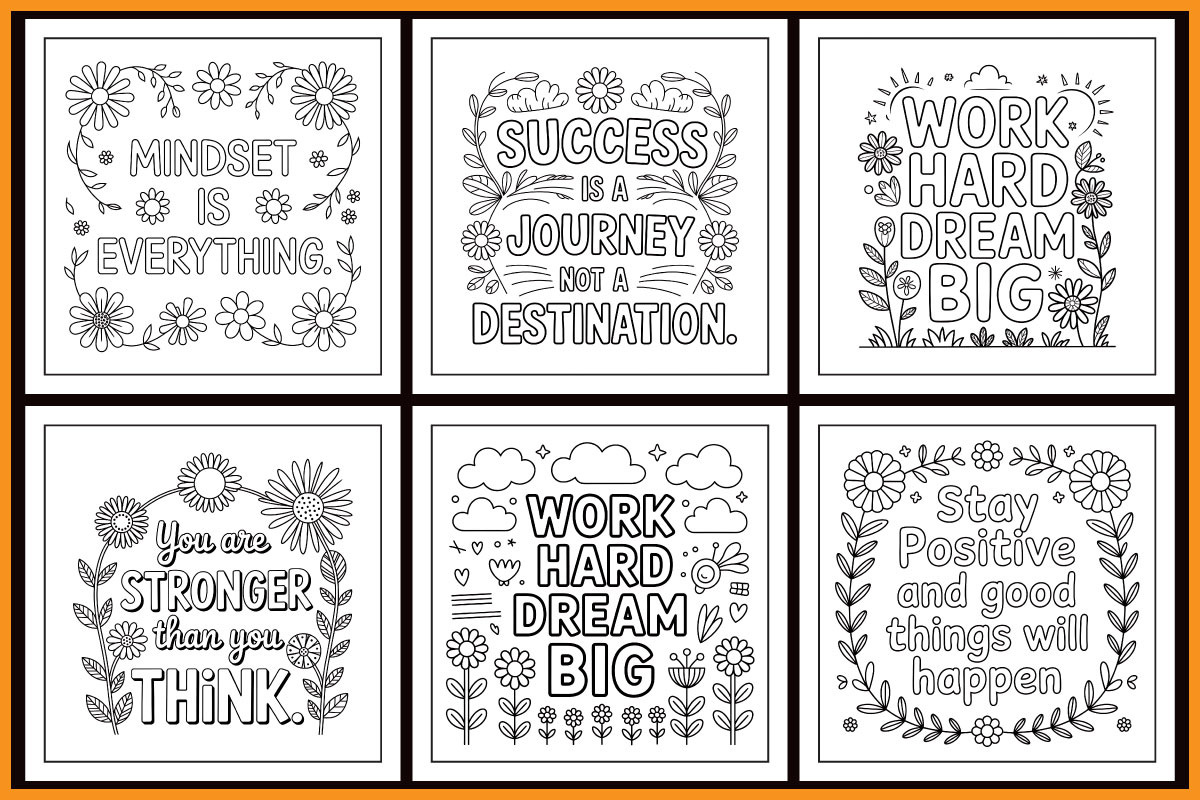 Motivational Quotes Coloring Book, an Object Graphic by protabsorkar11 (Photo 4 of 4)