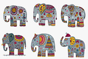 Quirky Christmas Elephant clipart, an Illustration by CreationArt (Thumbnail 4 of 6)