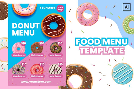 Donut Menu Design Template