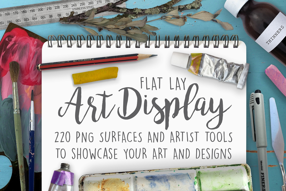 Flat lay Art Display Scene Creator, an Arts & Entertainment Photo by Mockup Scene (Photo 1 of 8)