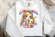 Spring Easter Girls Sublimation PNG, an Illustration by DreamCafeArt (Thumbnail 5 of 5)