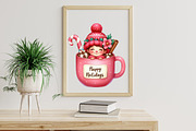 Watercolor Hot Cocoa Girl Gnomes, an Illustration by Libby Wishes (Thumbnail 7 of 8)