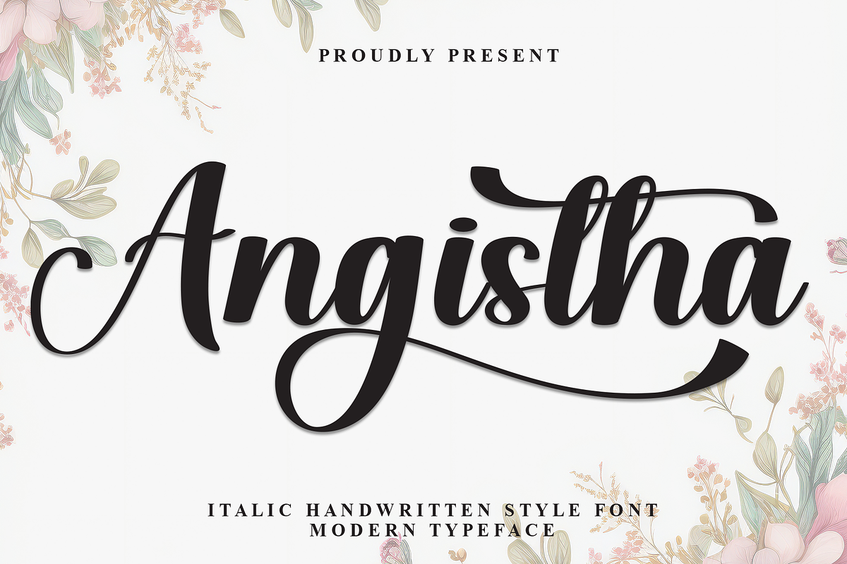 Angistha | Script Font, a Handwritten Font by Scratchones (Photo 1 of 9)