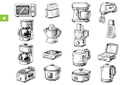 Vintage Kitchen Appliance Set, an Object Graphic by RT Studio (Thumbnail 1 of 4)