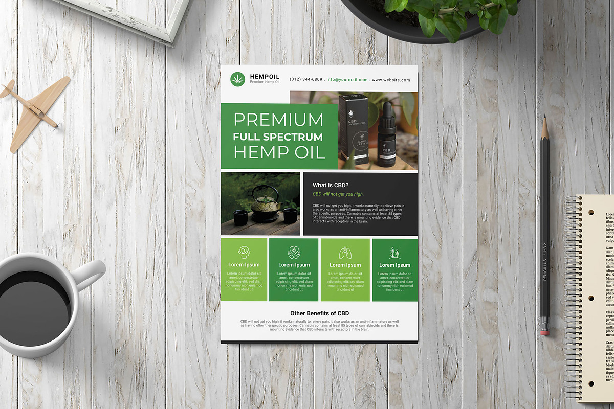 Hemp Product Flyer, a Flyer Template by Rongbaaz (Photo 2 of 3)