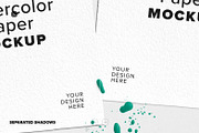 Two A5 Watercolor Paper Mockup, a Product Mockup by Custom Scene (Thumbnail 9 of 10)