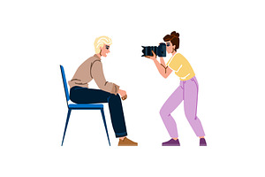 Female photographer taking pictures, an Object Illustration by pikepicture