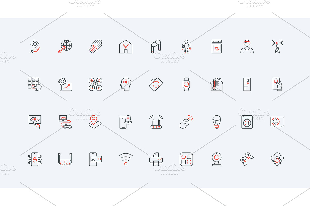 Smart gadget home devices icons, a Technology Illustration by Lemberg Vector
