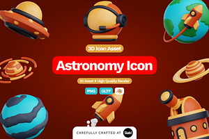 3D Astronomy Icon, an Object 3D Model by SLAB! Design
