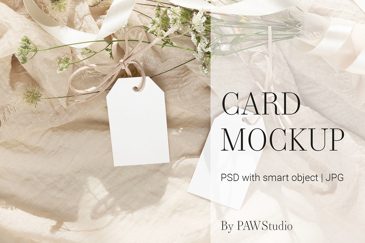 Card Mockup 2x3.5 Tag 2 Label WBF, a Product Mockup by PawMockups (Photo 1 of 10)