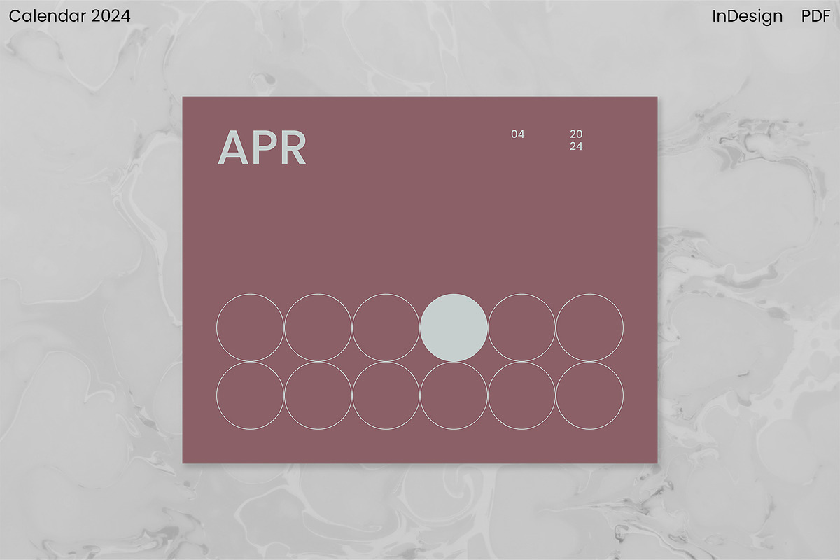 Minimalist Calendar 2024 (InDesign), an Object Graphic by Kessens (Photo 10 of 28)