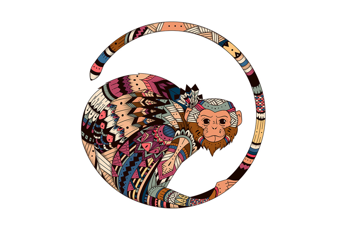 Monkey 2016 Zentangle Inspired, a Decorative Illustration by Fay_Francevna (Photo 2 of 3)
