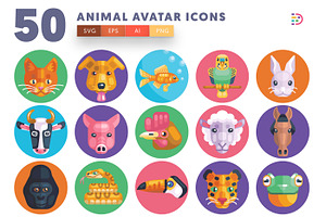 50 Animal Avatar Icons