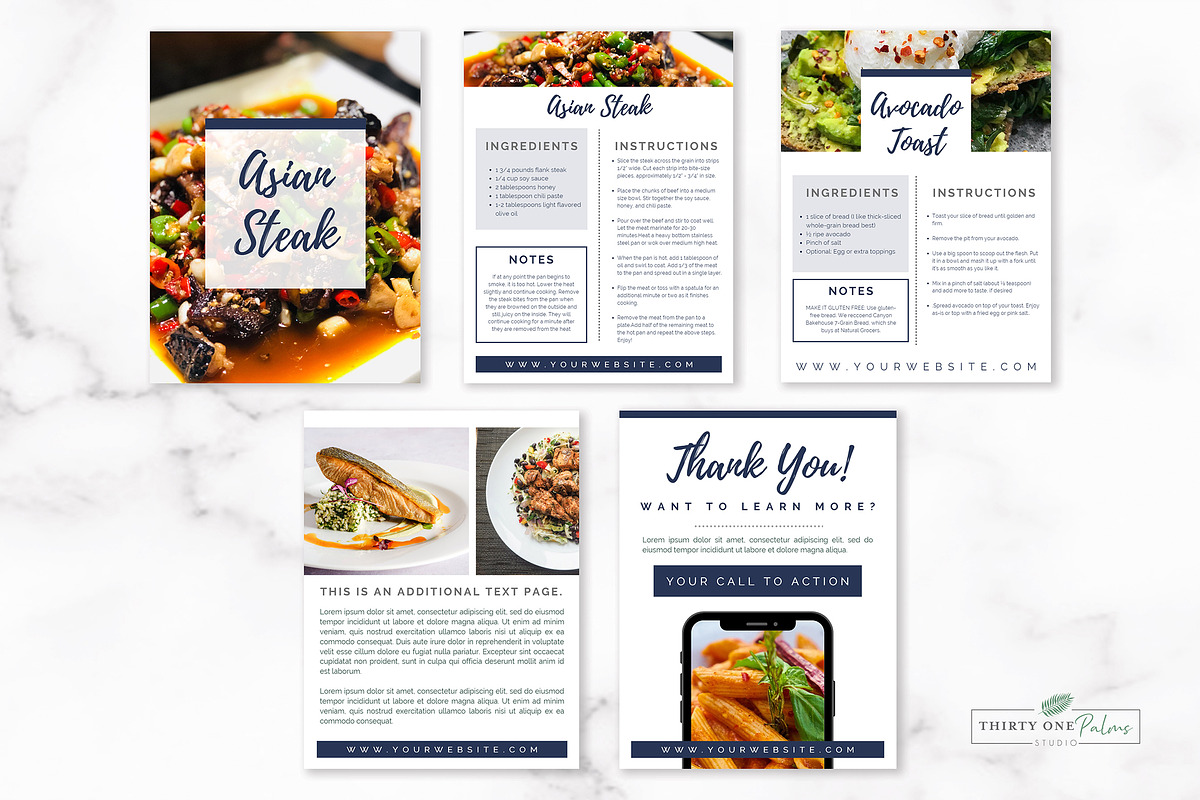 Recipe eBook Template for Canva, a Magazine Template by Thirty One Palms Studio (Photo 6 of 8)