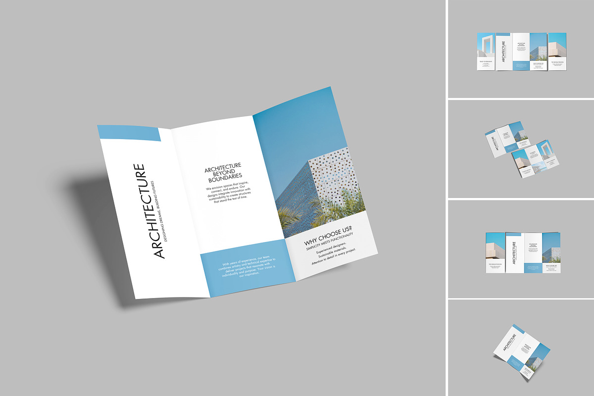 Trifold Brochure Mockup, an Advertising Mockup by lamorastudio (Photo 1 of 12)