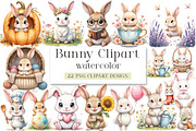 Bunny Clipart, an Illustration by DreamArtGraphic (Thumbnail 1 of 4)