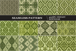 Olivaceous Seamless Patterns, a Pattern Graphic by Inknfolly