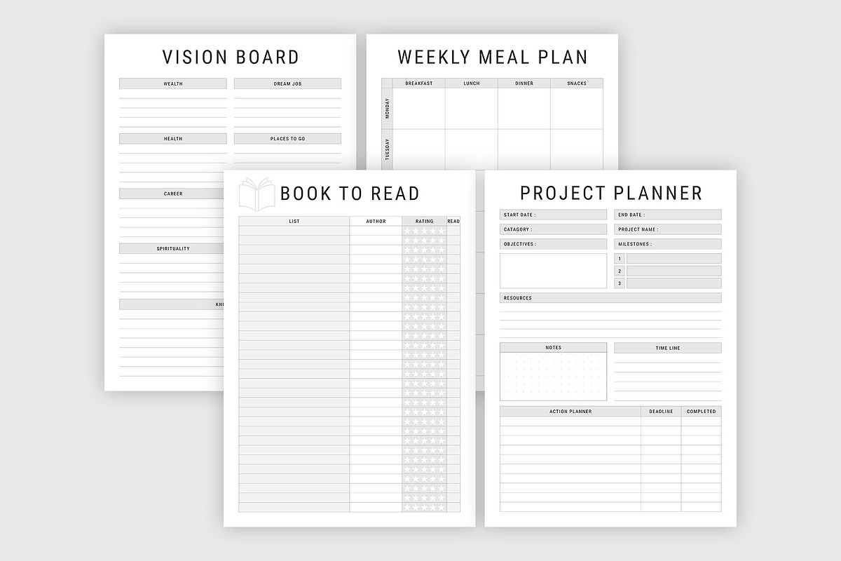 Ultimate Planner Bundle Pack, a Stationery Template by MNT-Creator (Photo 8 of 10)