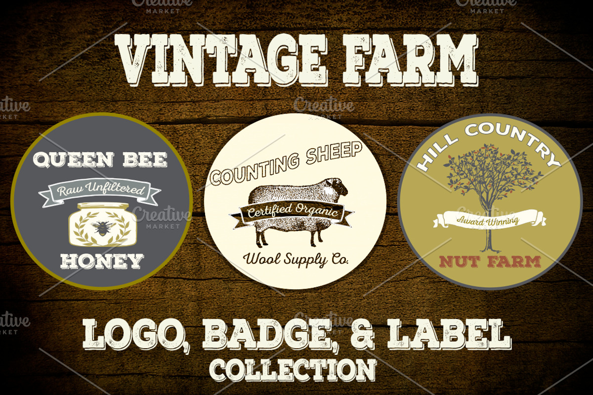 Rustic Vintage Farm Logo Vectors, a Branding & Logo Template by Le Paper Cafe (Photo 1 of 4)