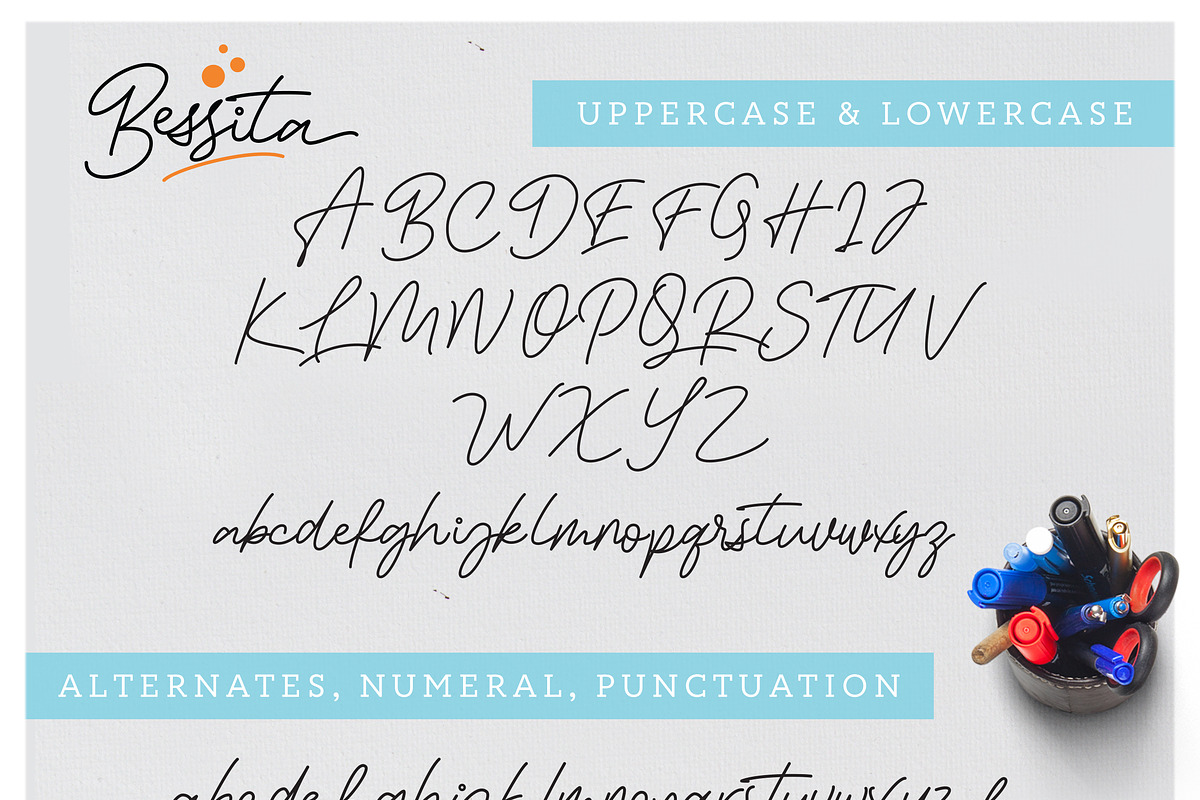 Bessita Handwriting - Script, a Script Font by Inspiratype (Photo 9 of 11)