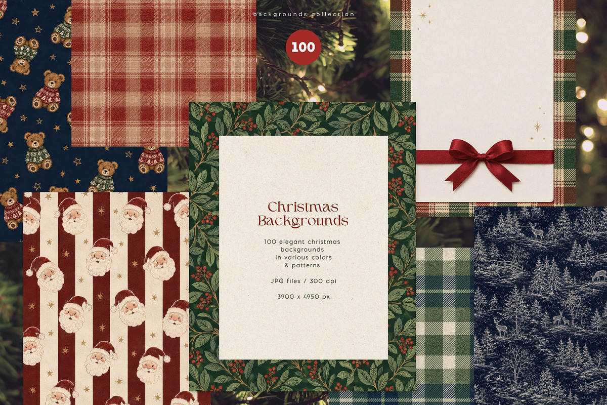 100 Elegant Christmas Backgrounds, a Background Graphic by PeDe Designs (Photo 6 of 17)