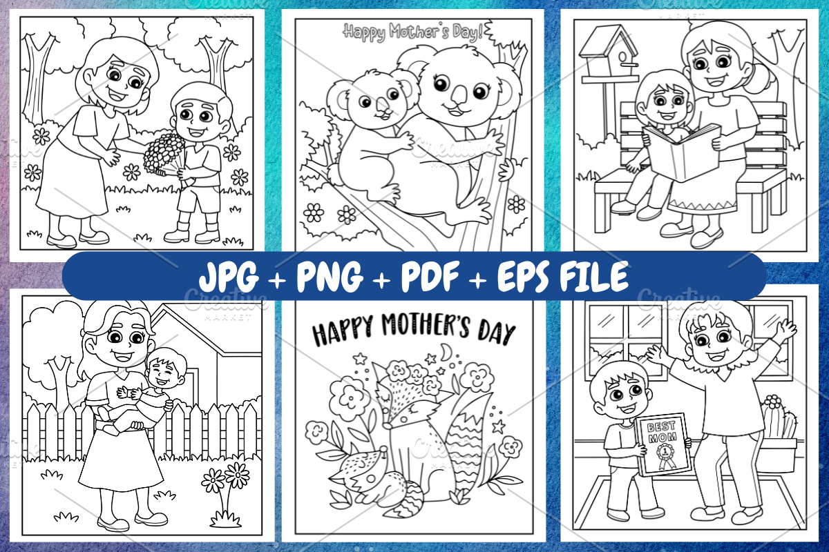 Cozy Mother's Day Coloring Book V-02, a Seasonal Illustration by Coco Bloom (Photo 2 of 4)